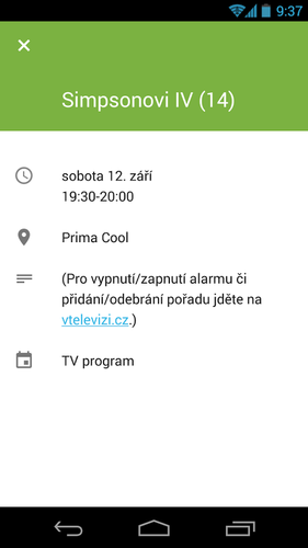 TV program v Androidu